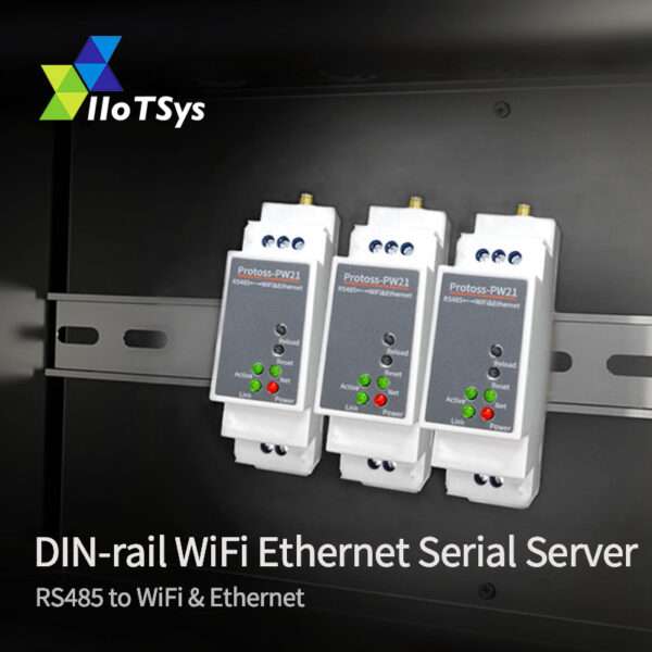 DIN-rail RS485 WiFi Ethernet Serial Server